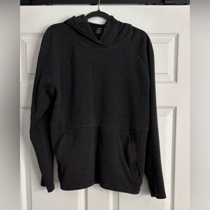 Men's 90 Degree by Reflex Charcoal Grey Textured Hoodie with Kangaroo Pockets L